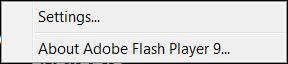 Adobe Flash Settings